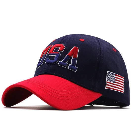Casquette Baseball Drapeau Américain Unisexe Coton Broderie USA Hip Hop Snapback