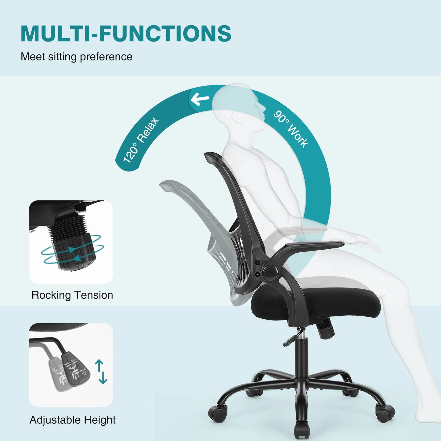 Chaise de bureau ergonomique JHK C-3718