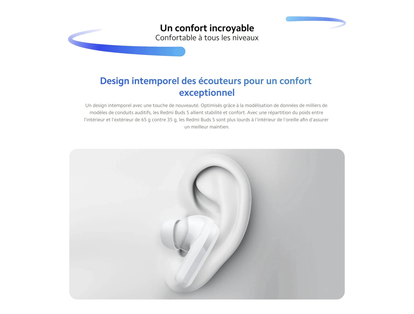 Ecouteurs Xiaomi Bluetooth intra-auriculaires Bud 5