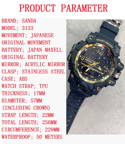 2022 Sanda Top Brand Sports Men's Watches Military Quartz Watch Man Waterproof Wristwatch For Men Clock Shock Relogios Masculino