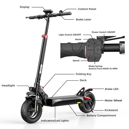 iScooter iX3 – Scooter Électrique Tout-Terrain 800W, 40 km/h, Autonomie 60 km – 10 Pouces