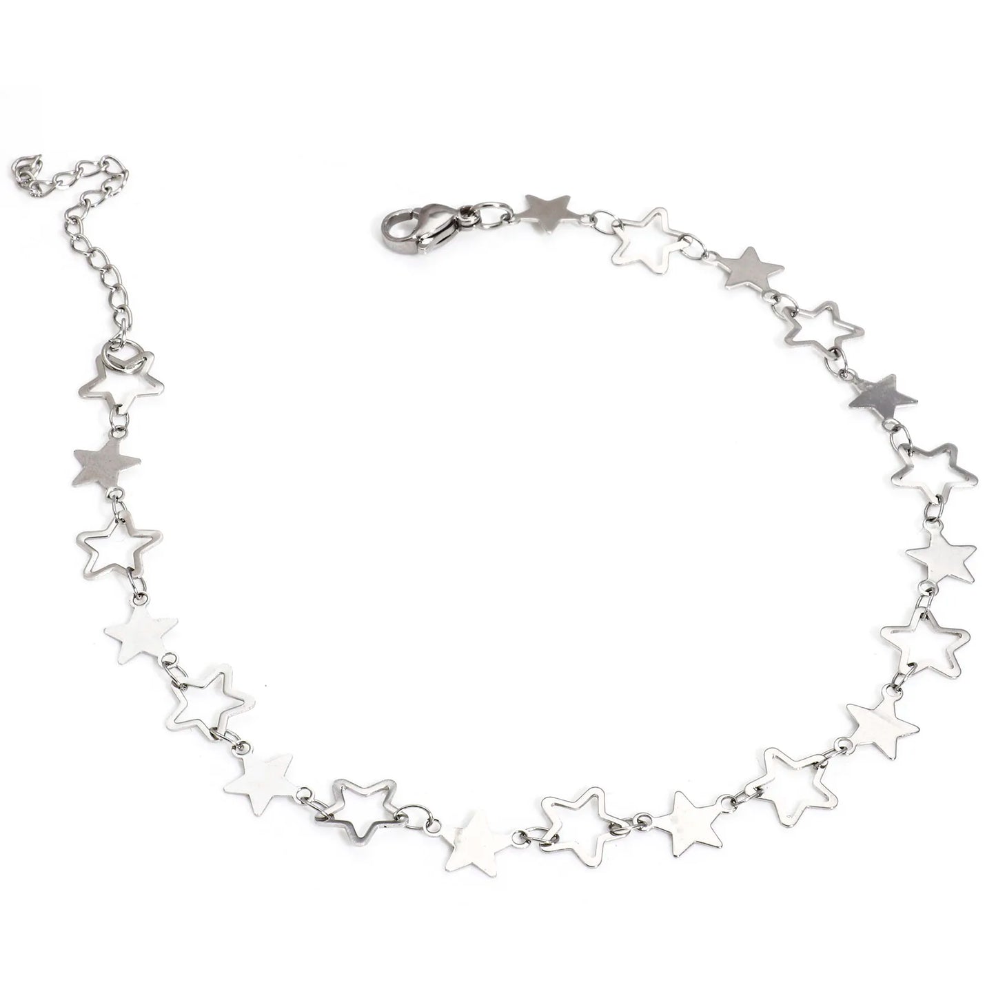 Bracelet de cheville en acier inoxydable 304 pour femmes, chaîne à maillons faite à la main, couleur argent, chaîne de jambe, pied, bijoux cadeau, 1 pièce