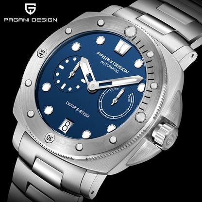 PAGANI Design New Men Automatic Mechanical Watches Diver Watch For Top Brand Luxury 200M Waterproof AR Sapphire Watch for Men