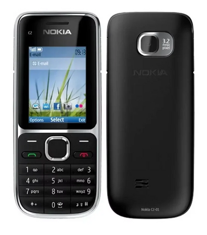 Nokia C2-01 classique QWERTY double SIM débloqué 2G 2MP caméra longue veille avec clé hebrew téléphone utilisé