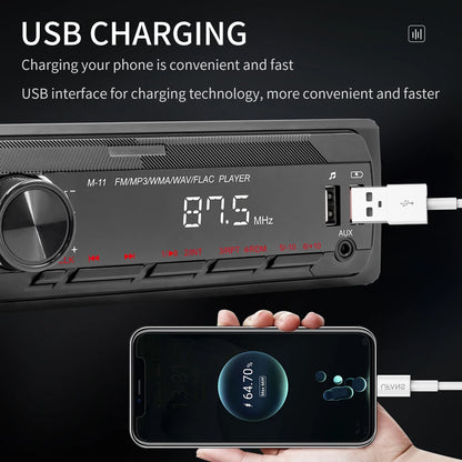 Autoradio Podofo 1DIN Bluetooth USB SD AUX – Lecteur MP3 avec Assistant Vocal