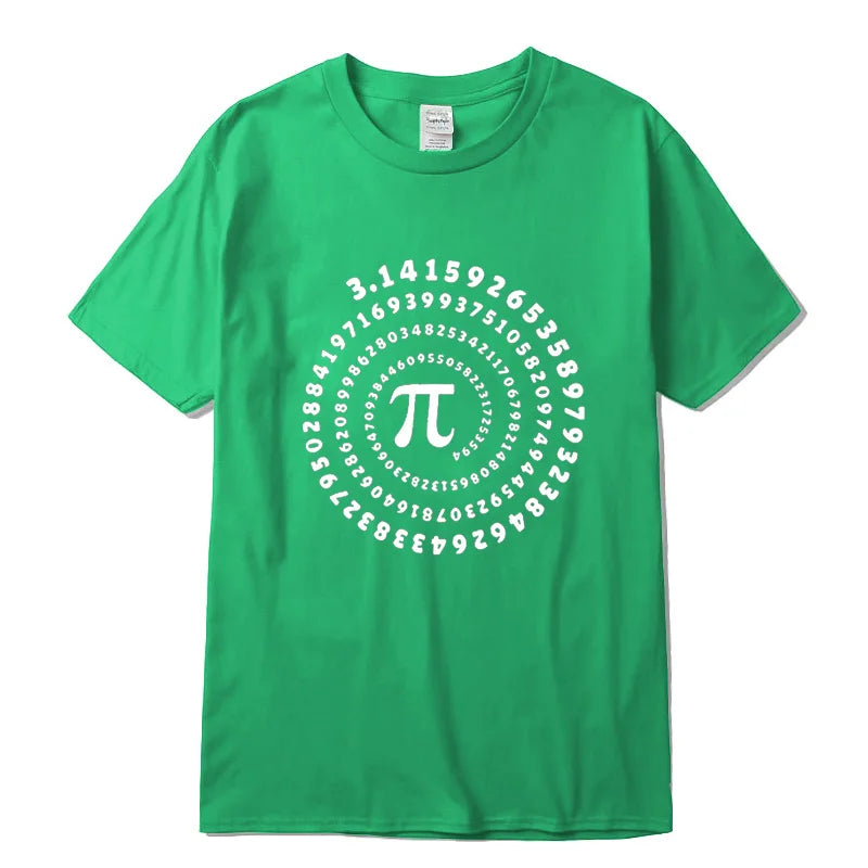 T-shirt Homme 100% Coton – Pi Design Drôle, Col Rond, Manches Courtes, Été