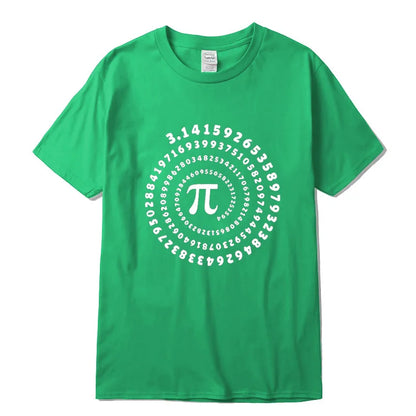 T-shirt Homme 100% Coton – Pi Design Drôle, Col Rond, Manches Courtes, Été