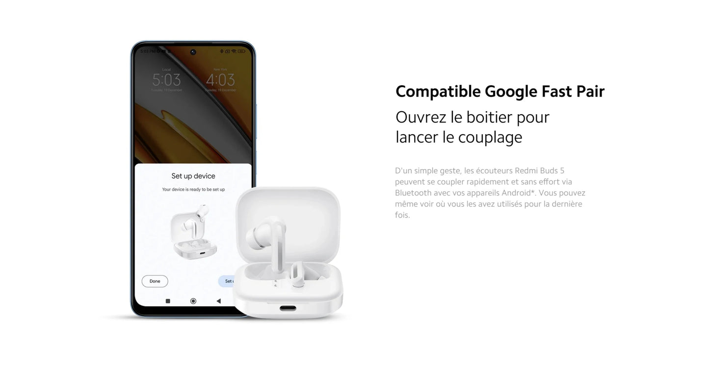Ecouteurs Xiaomi Bluetooth intra-auriculaires Bud 5