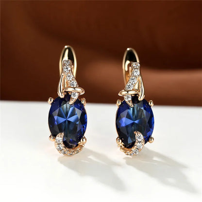 Boucles d'Oreilles promenales en Clip Bleu pour Femme, Bijou de Mariage, Mystique, Multicolore, Zcomprend sur réinitialisation