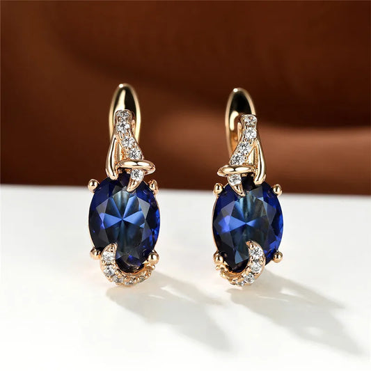 Boucles d'Oreilles promenales en Clip Bleu pour Femme, Bijou de Mariage, Mystique, Multicolore, Zcomprend sur réinitialisation