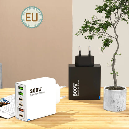 Xiaomi 200W charge Super rapide 6 ports USB C chargeur PD3.0 USB C Type C chargeur de téléphone portable pour iPhone 16 Samsung Xiaomi ipad