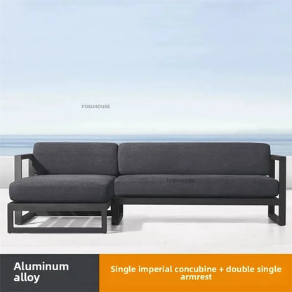 Canapé de cour en plein air européen, fauteuil en alliage d'aluminium, meubles de jardin de luxe, protection solaire, canapé étanche