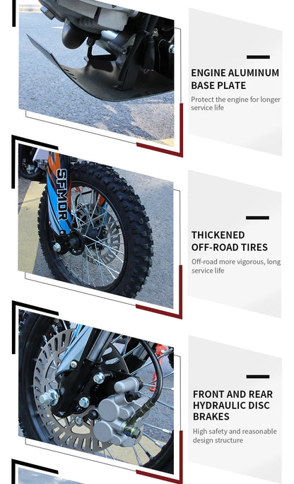 🏍️ Kids Dirt Bike 50cc – Moto Cross 4 Temps pour Enfant