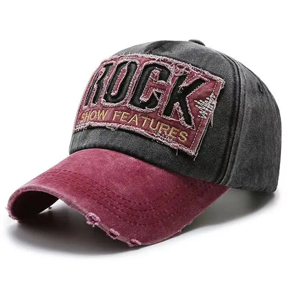 Casquette Baseball Rock Brodée en Coton – Snapback Unisexe Haute Qualité