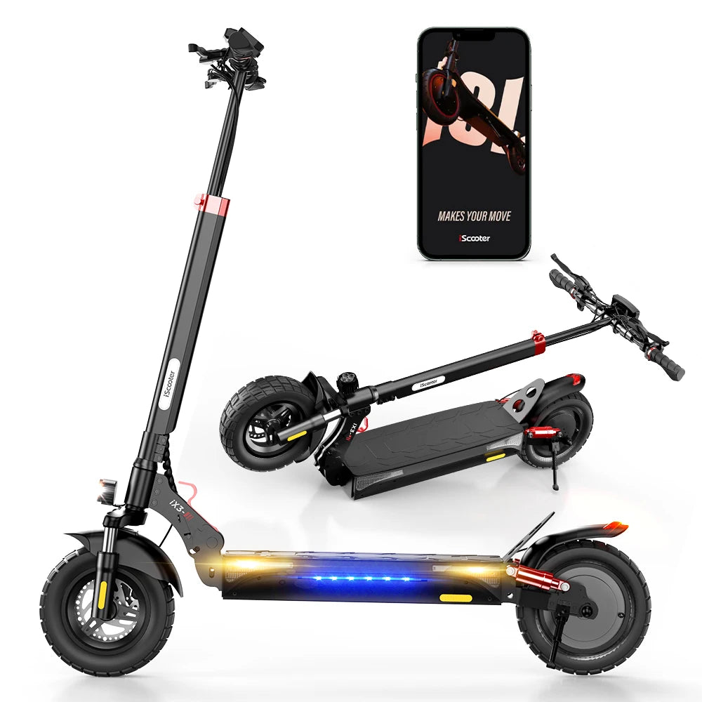 iScooter iX3 – Scooter Électrique Tout-Terrain 800W, 40 km/h, Autonomie 60 km – 10 Pouces