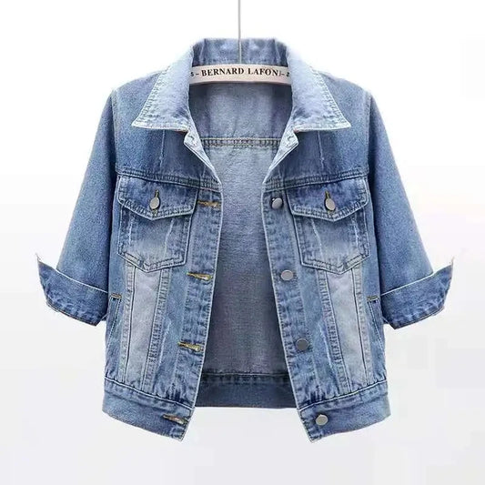 Veste en Jean pour femmes, hauts de couleur rose, couleur unie, courte, multicolore