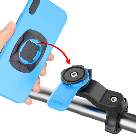 Support Téléphone Vélo Guidon – Amortisseur Antichoc, Universel, Détachable et Facile à Installer (VTT, Moto, Scooter)