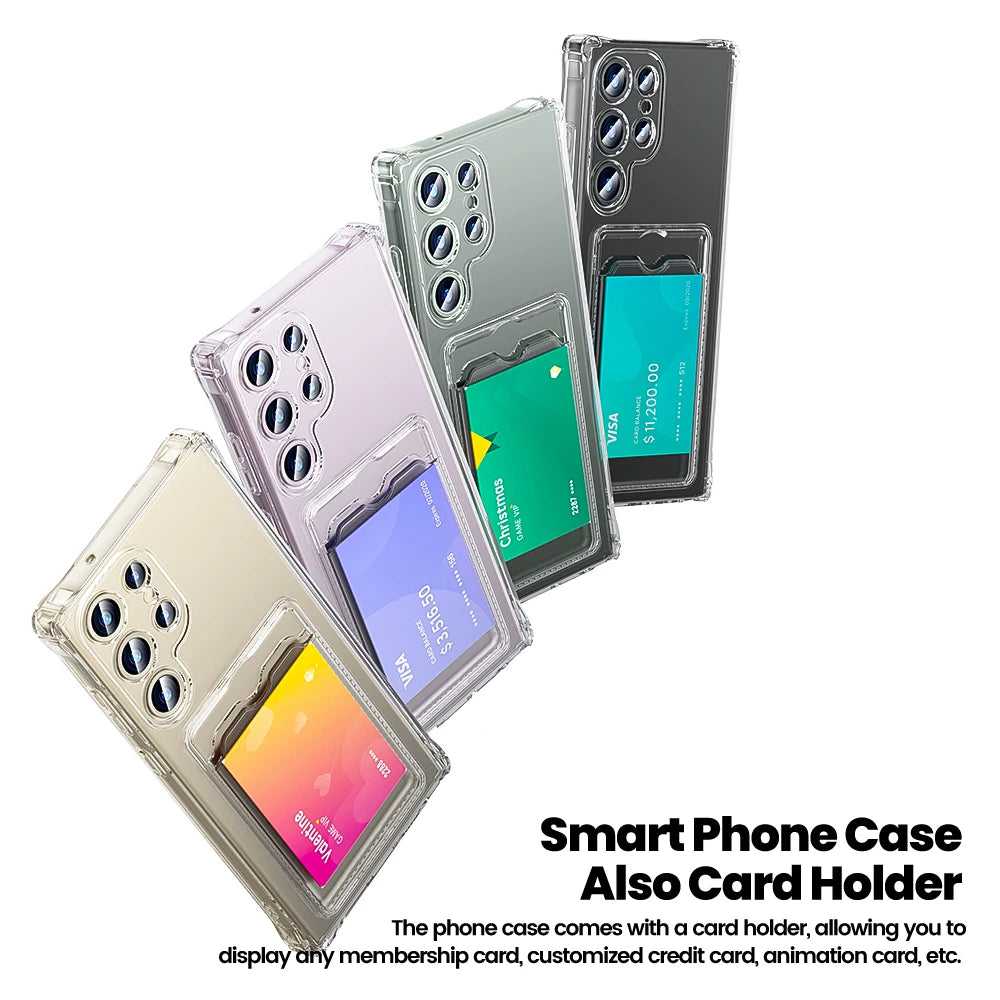 Étui Transparent Toocki avec Porte-Cartes – Coque Souple en PC + TPU pour Smartphone