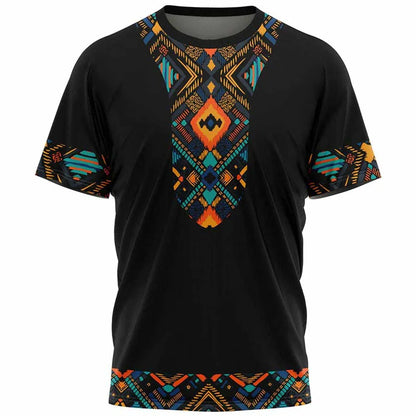 T-shirt Ethnique Tribal Dashiki – Impression 3D Africaine – Unisexe