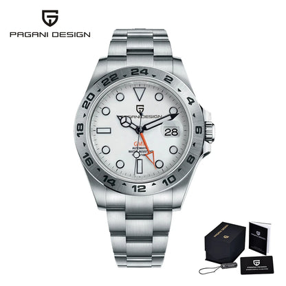 PAGANI Design 2025 Neue GMT-Uhr 42MM Herren Automatische Mechanische Uhren Saphir Edelstahl Wasserdichte Uhr Reloj Hombre 