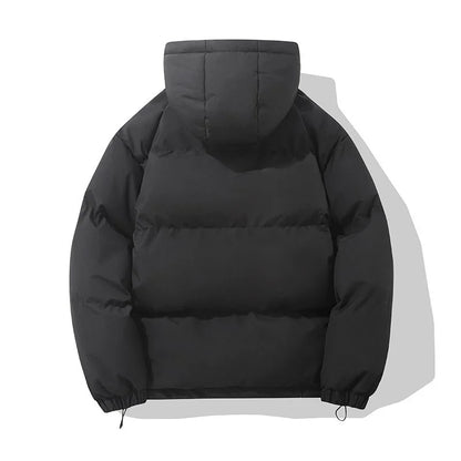 🧥 Doudoune Homme Hiver – Couleur Unie à Capuche (Édition Américaine)