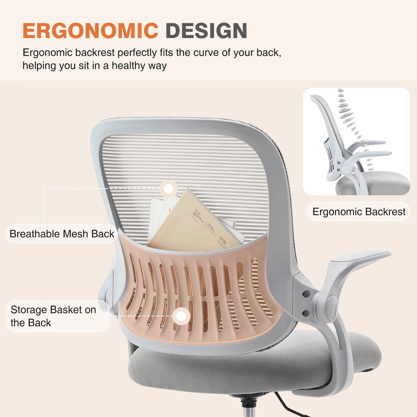 Chaise de bureau ergonomique JHK C-3718