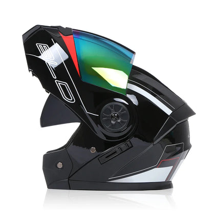 2020 nouveauté hommes moto course professionnelle casque rabattable matériau ABS casques modulaires à double lentille Certification DOT