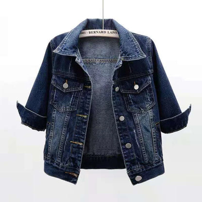 Veste en Jean pour femmes, hauts de couleur rose, couleur unie, courte, multicolore
