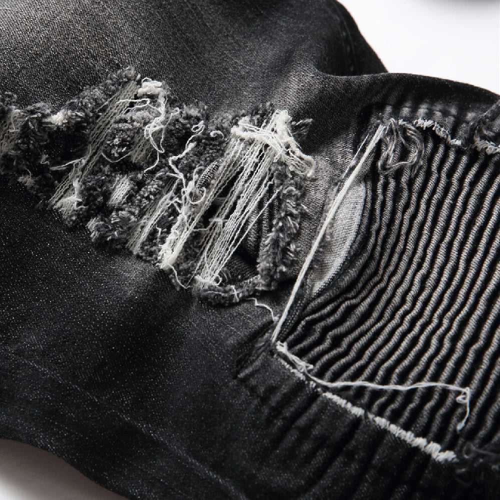 Jeans de Moto pour Hommes - Style Ripped et Distressed