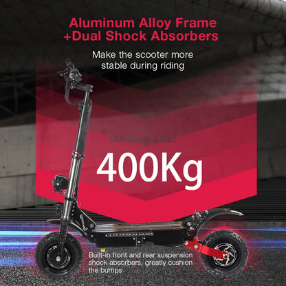 6000W Dual Motor Adult Off-Road S3Electric Scooter 60V-21700 Battery 140KM Range 400kg Max Load Hydraulic Brake 3-5 Day Delivery