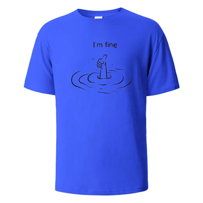 T'm Fine T-shirt unisexe – 100% coton, oversize, décontracté et respirant pour été