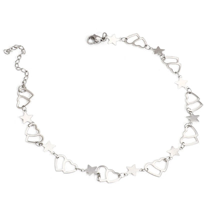 Bracelet de cheville en acier inoxydable 304 pour femmes, chaîne à maillons faite à la main, couleur argent, chaîne de jambe, pied, bijoux cadeau, 1 pièce
