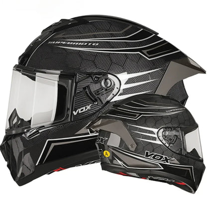 Casque Moto Intégral Fibre de Carbone DOT – Léger et Sécurisé