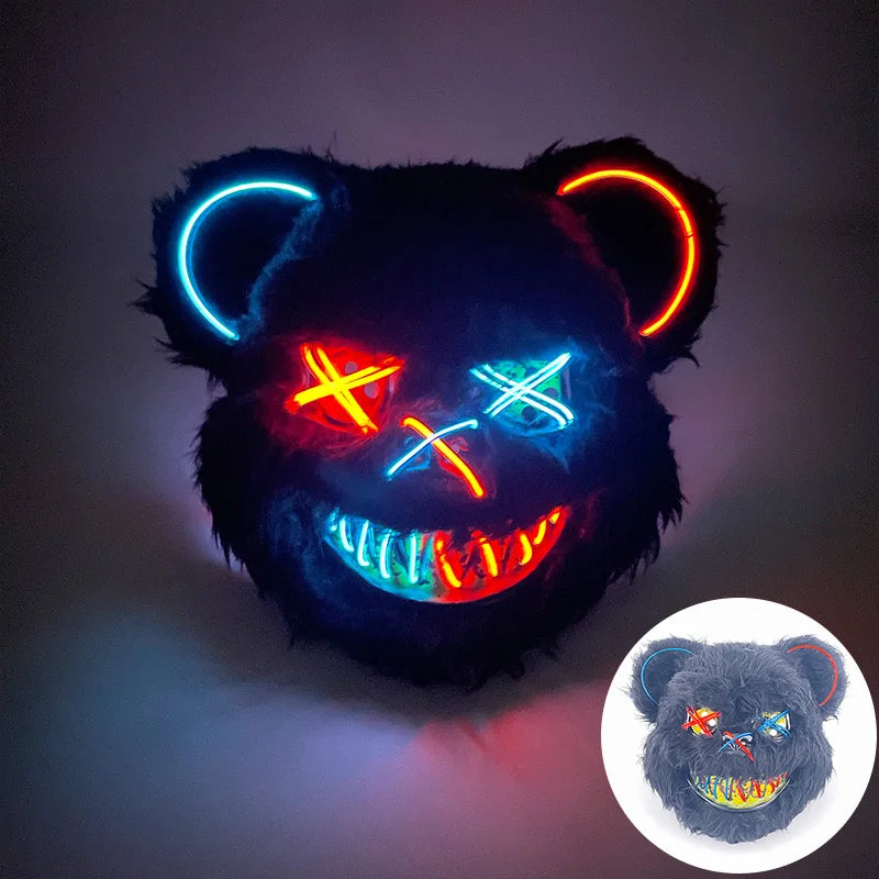 Masque de Lapin Sanglant LED – Halloween, Cosplay et Fête Effrayante