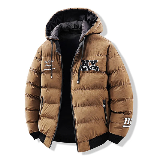 Veste Homme Hiver – Zippée avec Capuche Détachable, Épaisse et Confortable