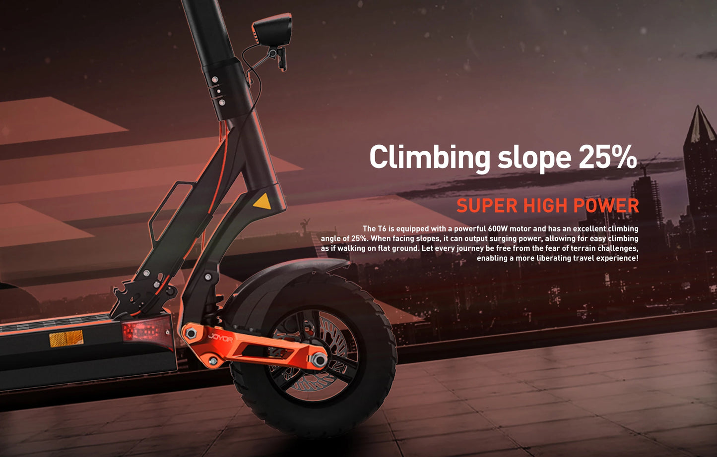 JOYOR T6 pliable adulte Scooter électrique e-scooter 25/48 km/h trottinette électrique 600W planches 48V 18Ah béquille
