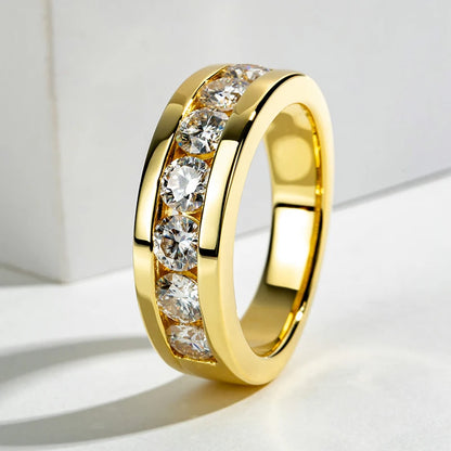 Bagues de fiançailles en Moissanite pour hommes, 4mm, plaqué argent Sterling 925, bracelet de mariage en diamant créé en laboratoire