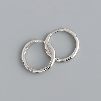 Boucle d'oreille ronde minimaliste en argent Sterling 925 véritable pour femmes, cerceau, accessoires de bijoux