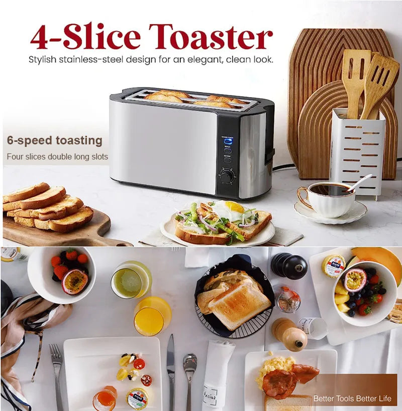 Grille-pain multifonction DMWD 4 tranches – Toaster, Sandwich &amp; Gaufrier