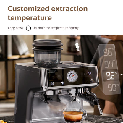 HiBREW H7A – Machine à Expresso Professionnelle 20 Bars avec Moulin Intégré &amp; Écran LCD