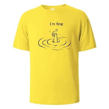 T'm Fine T-shirt unisexe – 100% coton, oversize, décontracté et respirant pour été