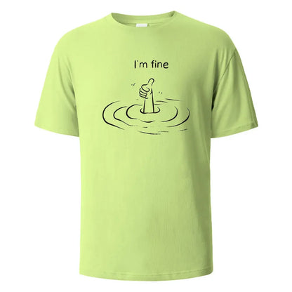 T'm Fine T-shirt unisexe – 100% coton, oversize, décontracté et respirant pour été