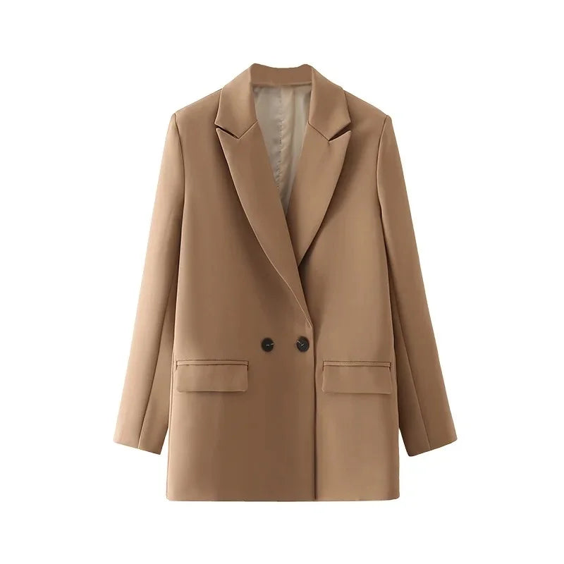 Blazer TRAF pour femme noir, beige, kaki, bleu, vert, gris - Manteau de mode pour femme, veste de bureau, blazers pour femmes, vêtements d'extérieur 2024