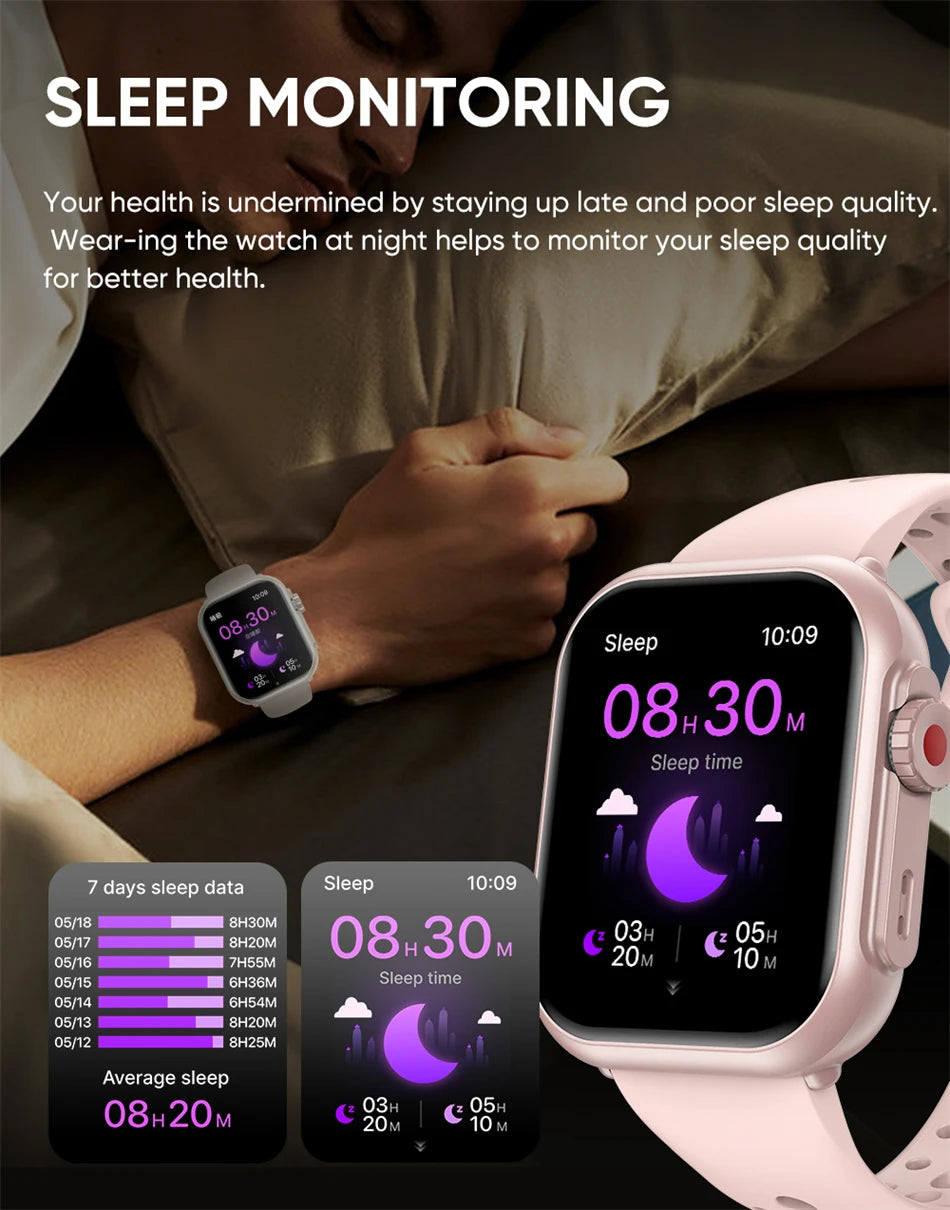Montre Intelligente BOXUXING 2025 – Écran 1,85", Santé et Sport, Assistant Vocal