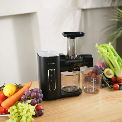 Blitzhome BH-JC01 Presse-agrumes à pression froide Modes à 2 vitesses Presse-agrumes à mastication lente pour légumes et fruits avec moteur silencieux