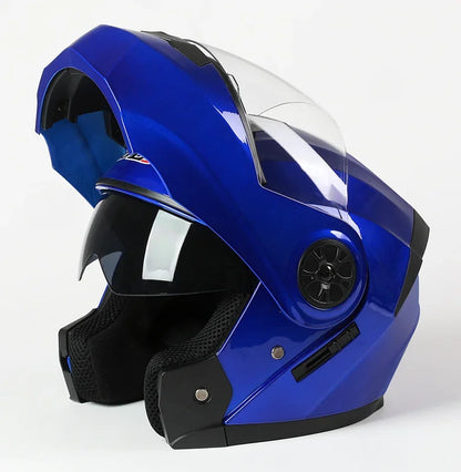 2020 nouveauté hommes moto course professionnelle casque rabattable matériau ABS casques modulaires à double lentille Certification DOT