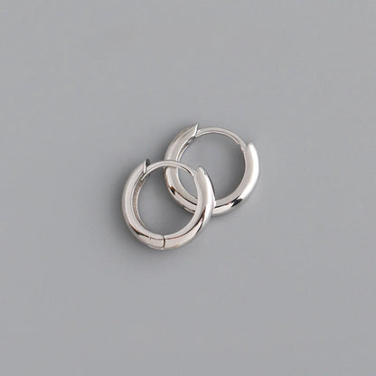 Boucle d'oreille ronde minimaliste en argent Sterling 925 véritable pour femmes, cerceau, accessoires de bijoux