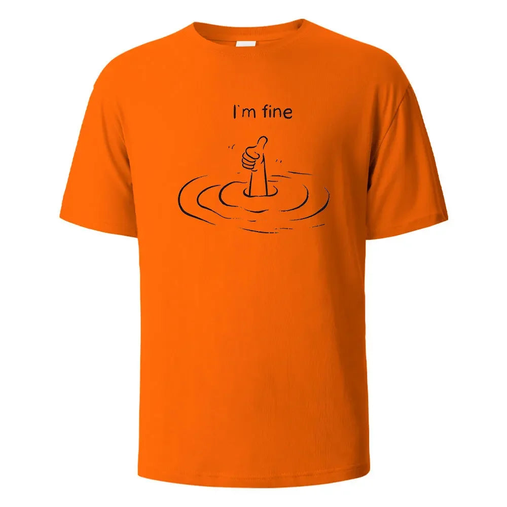 T'm Fine T-shirt unisexe – 100% coton, oversize, décontracté et respirant pour été