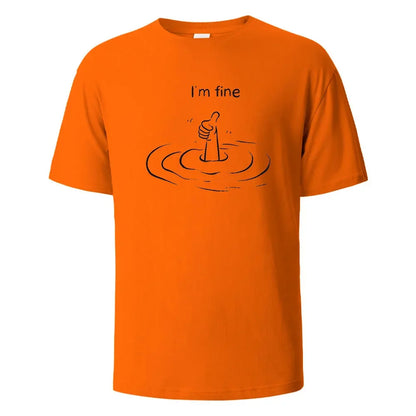 T'm Fine T-shirt unisexe – 100% coton, oversize, décontracté et respirant pour été