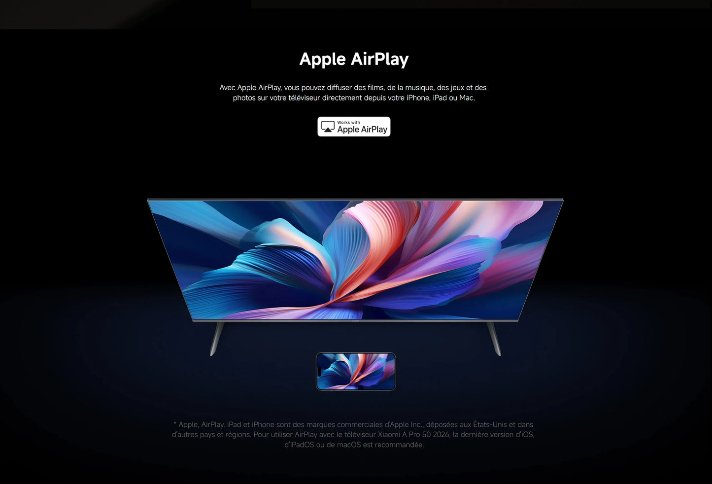 Xiaomi France |  Xiaomi TV A Pro 50 2026, Écran QLED 4K, Son immersif avec Dolby Audio™, DTS:X, DTS Virtual:X, Compatible HDR10+ ,1,07 milliard de couleurs, DCI-P3 94 %